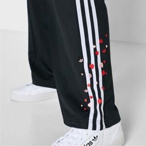 Adidas Track Pants embroidered hearts